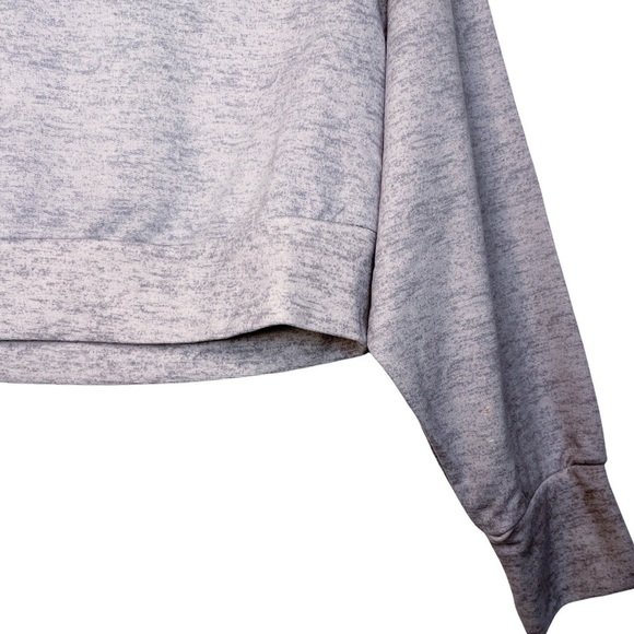 KENDALL & KYLIE NWT Cropped Logo Sweatshirt Size Large in Heather Gray - Picture 10 of 11